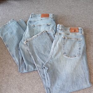 LL Bean BeanFlex Slim Straight Light Wash Blue Denim Jeans 40x30 514868 Mens